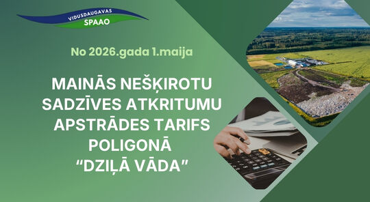 Apstiprināts jauns sadzīves atkritumu apstrādes tarifs